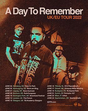 Tour Flyer A Day To Remember UK/EU Tour 2022