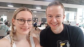 Anika und Podcastgast Stefan