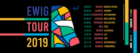 Flyer zur Ewig Tour 2019 von Mauli mit allen Konzertorten