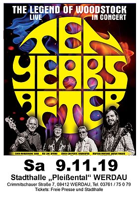 Flyer des Ten Years After Konzerts in Werdau
