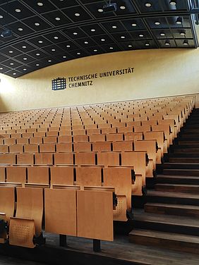 Foto vom Campus der TU Chemnitz, Vorlesungssaal